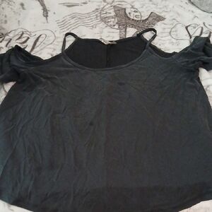 Mudd Women's Black Cold Shoulder Blouse